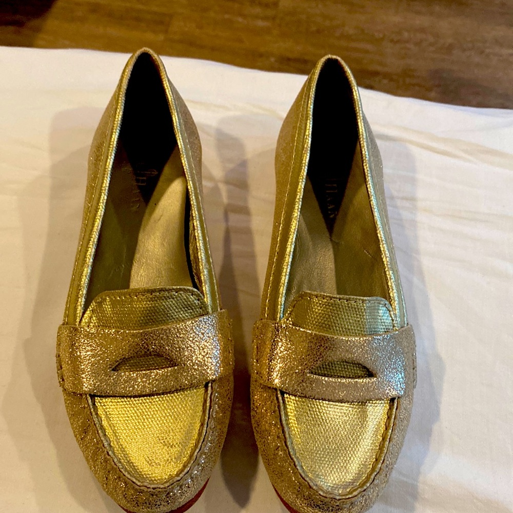 Cole Haan Metallic Gold Loafers